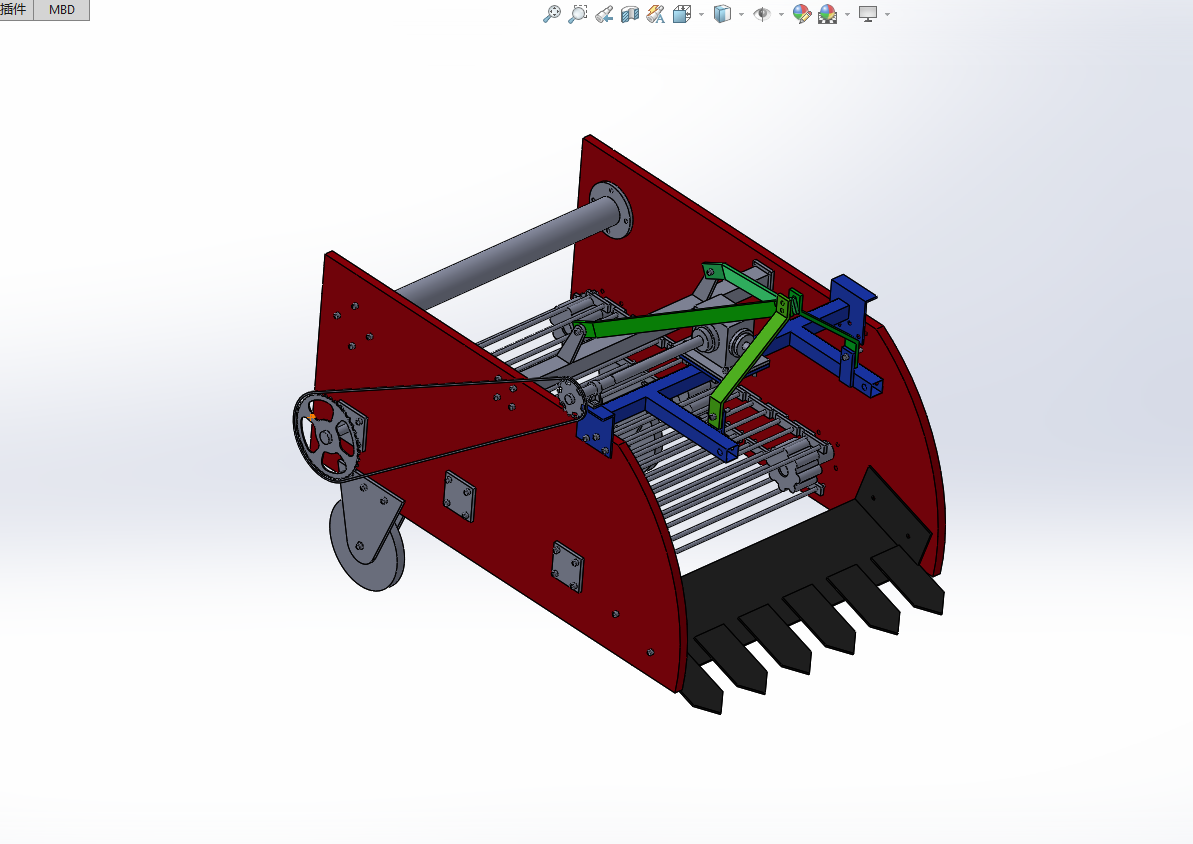 3D-SW三维渲染彩图-土豆收获机马铃薯收获机设计ID960788-红薯收获机挖掘机 